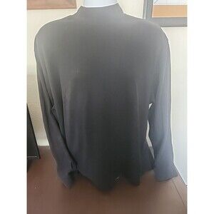George Mens 2XL Black Long Sleeve Shirt Crewneck Casual Pullover Size XXL 2X